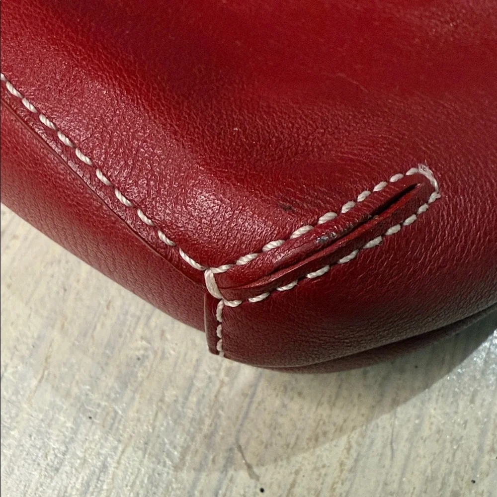 Vintage Y2K Coach Cherry🍒 Red Leatherwear Wristlet With Tassel- EUC